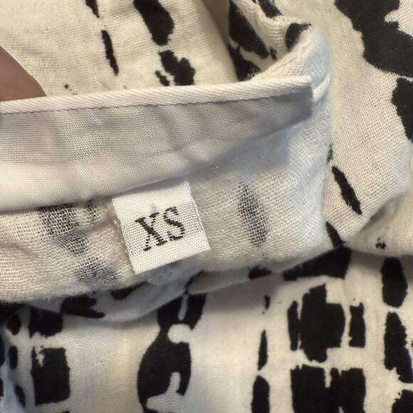 Bryn Walker Gauze Top XS Oversized Blk/Wht Boxy Asymmetric Lagenlook Artsy Boho - Picture 7 of 12